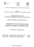 Evaluation des performances des syst&egrave;mes irrigu&eacute;s en M&eacute;diterran&eacute;e