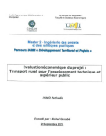 Evaluation &eacute;conomique du projet : transport rural pour l'enseignement technique et sup&eacute;rieur public