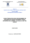 Caract&eacute;risation des programmes de proximit&eacute; de d&eacute;veloppement rural int&eacute;gr&eacute;s en Alg&eacute;rie