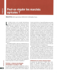 Peut-on r&eacute;guler les march&eacute;s agricoles ?