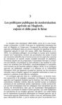 Les politiques publiques de modernisation agricole au Maghreb, enjeux et d&eacute;fis pour le futur