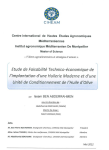 Etude de faisaibilit&eacute; technico-&eacute;conomique de l'implantation d'une huilerie moderne et d'une unit&eacute; de conditionnement de l'huile d'olive [en Tunisie]