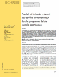 Potentiels et limites des paiements pour services environnementaux dans les programmes de lutte contre la d&eacute;sertification