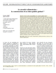 La s&eacute;curit&eacute; alimentaire : la construction d'un bien public global