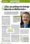 Pour une politique de stockage concert&eacute;e en M&eacute;diterran&eacute;e