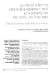Le r&ocirc;le de la femme dans le d&eacute;veloppement local et la pr&eacute;servation des ressources foresti&egrave;res