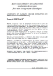 Aper&ccedil;u des initiatives des collectivit&eacute;s territoriales fran&ccedil;aises face aux changements climatiques