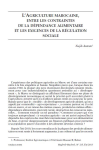 Lagriculture marocaine, entre les contraintes de la d&eacute;pendance alimentaire et les exigences de la r&eacute;gulation sociale