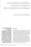 Les &eacute;cosyst&egrave;mes forestiers marocains &agrave; l&eacute;preuve des changements climatiques