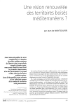 Une vision renouvel&eacute;e des territoires bois&eacute;s m&eacute;diterran&eacute;ens ?