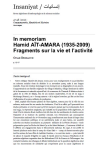 In memoriam Hamid A&Iuml;T-AMARA (1935-2009) : fragments sur la vie et lactivit&eacute;