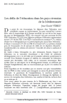 Les d&eacute;fis de l&eacute;ducation dans les pays riverains de la M&eacute;diterran&eacute;e