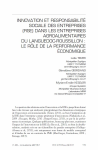 Innovation et responsabilit&eacute; sociale des entreprises (RSE) dans les entreprises agroalimentaires du Languedoc-Roussillon