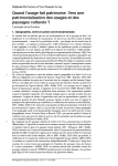 Quand lusage fait patrimoine. Vers une patrimonialisation des usages et des paysages culturels ? Lexemple de la Dombes