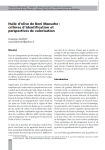 Huile dolive de Beni Maouche : crit&egrave;res didentification et perspectives de valorisation