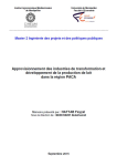 Approvisionnement des industries de transformation et d&eacute;veloppement de la production de lait dans la r&eacute;gion PACA