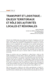 Transport et logistique : enjeux territoriaux et r&ocirc;le des autorit&eacute;s locales et r&eacute;gionales