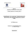 Identification dun levier pour lam&eacute;lioration de la performance des syst&egrave;mes agricoles au Chouf, Liban
