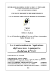 Les transformations de l'agriculture alg&eacute;rienne dans la perspective d'adh&eacute;sion &agrave; l'OMC
