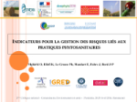 Indicateurs pour la gestion des risques li&eacute;s aux pratiques phytosanitaires