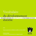 Vocabulaire du d&eacute;veloppement durable
