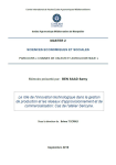 Le r&ocirc;le de l'innovation technologique dans la gestion de production et les r&eacute;seaux d'approvisionnement et de commercialisation