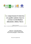 Le comportement dachat face &agrave; la qualit&eacute; sanitaire dans les syst&egrave;mes de distribution alimentaire, Rabat, Maroc