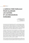 Lagriculture familiale pour valoriser les savoirs et les ressources humaines