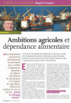 Ambitions agricoles et d&eacute;pendance alimentaire