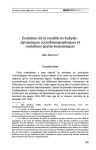 &Eacute;volution de la ruralit&eacute; en Kabylie : dynamiques sociod&eacute;mographiques et mutations spatio-&eacute;conomiques