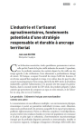 Lindustrie et lartisanat agro-alimentaires, fondements potentiels dune strat&eacute;gie responsable et durable &agrave; ancrage territorial