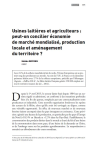 Usines laiti&egrave;res et agriculteurs : peut-on concilier &eacute;conomie de march&eacute; mondialis&eacute;, production locale et am&eacute;nagement du territoire ?