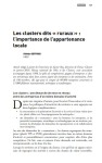 Les clusters dits &laquo; ruraux &raquo; : limportance de lappartenance locale