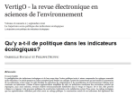 Quy a-t-il de politique dans les indicateurs &eacute;cologiques ?