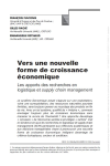 Vers une nouvelle forme de croissance &eacute;conomique. Les apports des recherches en logistique et supply chain management