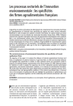Les processus sectoriels de linnovation environnementale