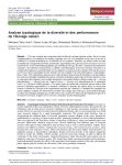 Analyse typologique de la diversit&eacute; et des performances de l&eacute;levage oasien
