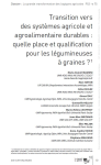 Transition vers des syst&egrave;mes agricole et agroalimentaire durables