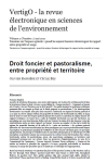 Droit foncier et pastoralisme, entre propri&eacute;t&eacute; et territoire