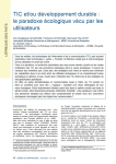 TIC et/ou d&eacute;veloppement durable