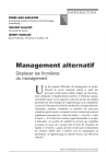 Management alternatif. D&eacute;placer les fronti&egrave;res du management