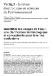 Quantifier les usages de leau : une clarification terminologique et conceptuelle pour lever les confusions