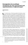 &Eacute;cologisation de la politique europ&eacute;enne de leau, gouvernance par exp&eacute;rimentation et apprentissages