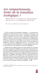 Les comportements, levier de la transition &eacute;cologique ? Comprendre et influencer les comportements individuels et les dynamiques collectives