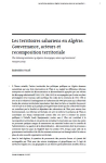 Les territoires sahariens en Alg&eacute;rie. Gouvernance, acteurs et recomposition territoriale