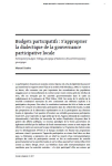 Budgets participatifs : sapproprier la dialectique de la gouvernance participative locale