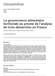 La gouvernance alimentaire territoriale au prisme de lanalyse de trois d&eacute;marches en France