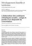 L&eacute;laboration des politiques climatiques locales : usage et port&eacute;e dun dispositif de concertation