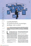 La blockchain, un bouleversement &eacute;conomique, juridique voire soci&eacute;tal