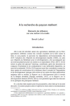 &Agrave; la recherche du paysan r&eacute;silient